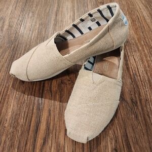 Toms Beige Slip-On Canvas Shoes